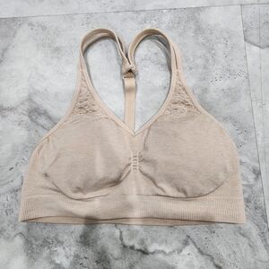Athleta Women's XSmall Sports Bra Mesh Around Racerback Wire Free Beige